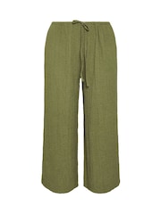Grün - Evans Textured Jersey Wide Leg Trousers - Bild 5 von 5
