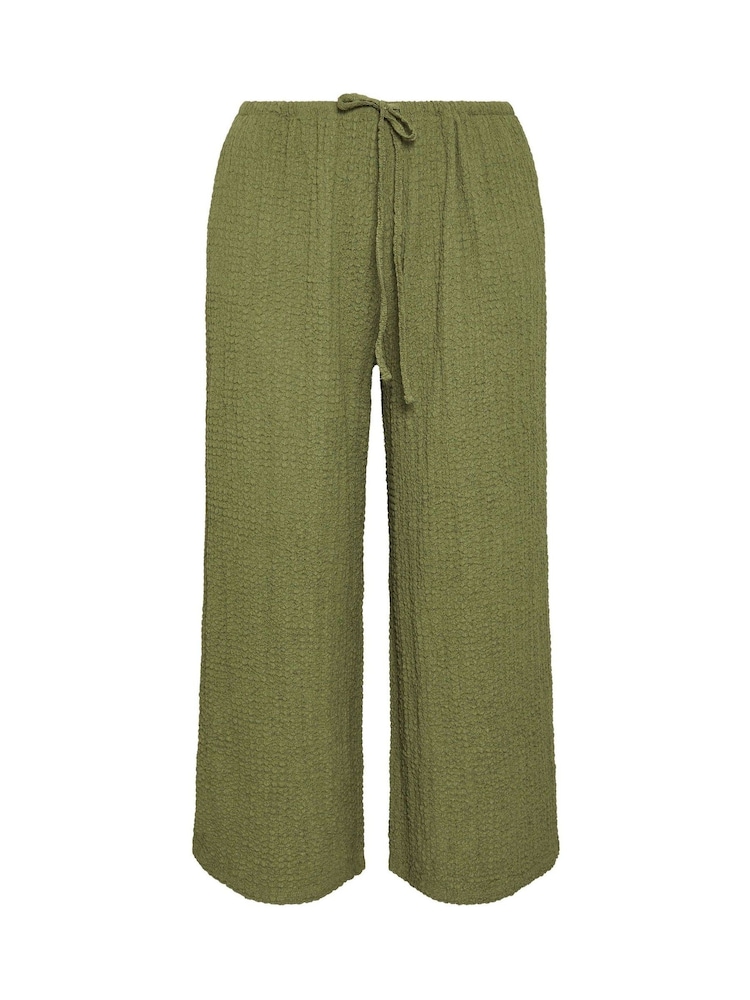 Grün - Evans Textured Jersey Wide Leg Trousers - Bild 5 von 5