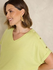 Evans Lime Green V-Neck Shell Top - Image 4 of 5