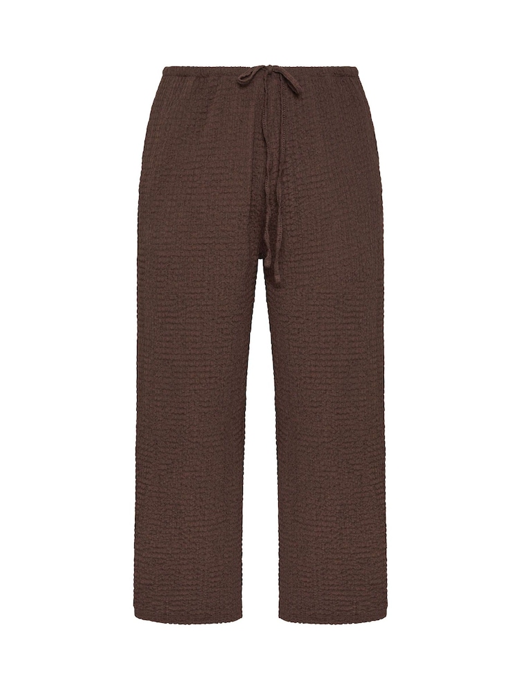 Braun - Evans Textured Jersey Wide Leg Trousers - Bild 5 von 5