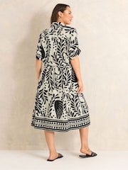 Evans Natural Border Print Shirt Dress - Image 3 of 5
