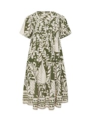 Evans Green Pintuck Frill Dress - Image 5 of 5