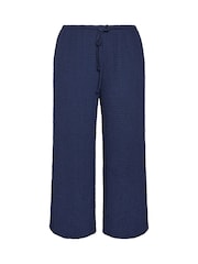 Blau - Evans Textured Jersey Wide Leg Trousers - Bild 5 von 5
