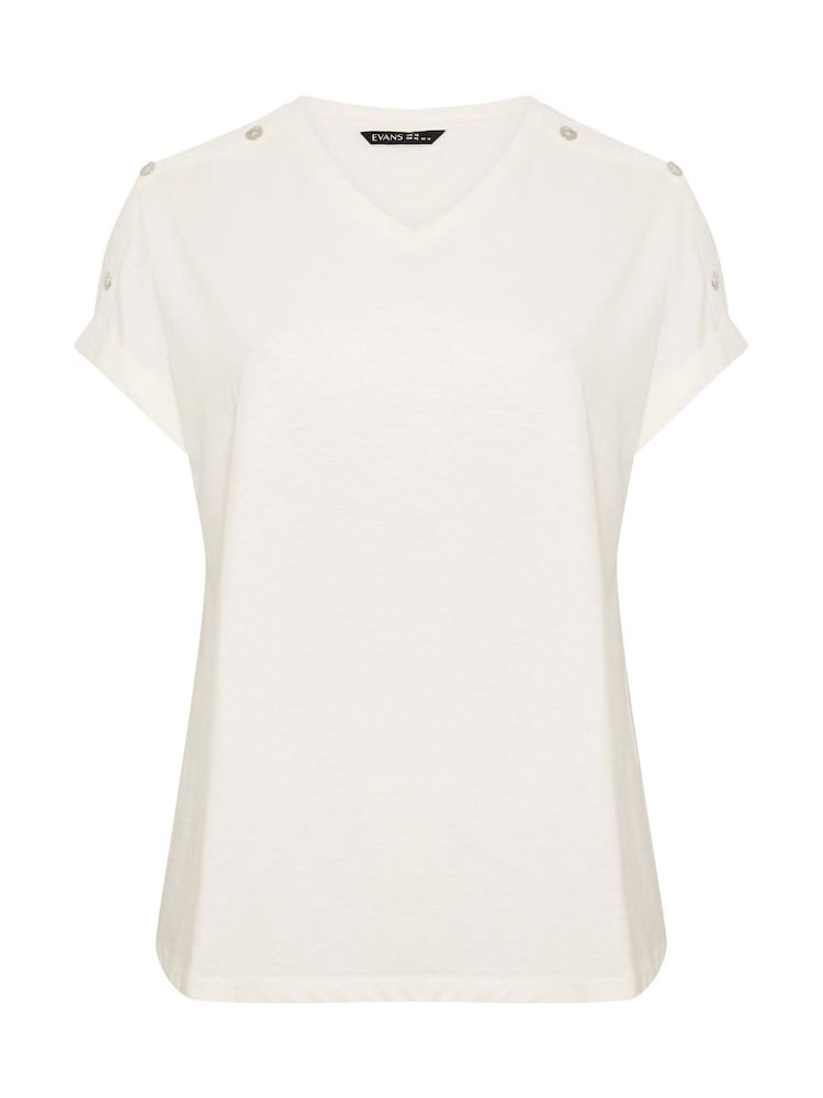 Evans Cream V-Neck Shell Top - Image 5 of 5 Evans Cream V-Neck Shell Top - Image 5 of 5