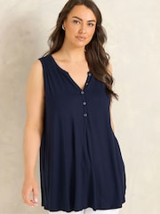 Evans Blue Jersey Sleeveless Shirt - Image 1 of 5