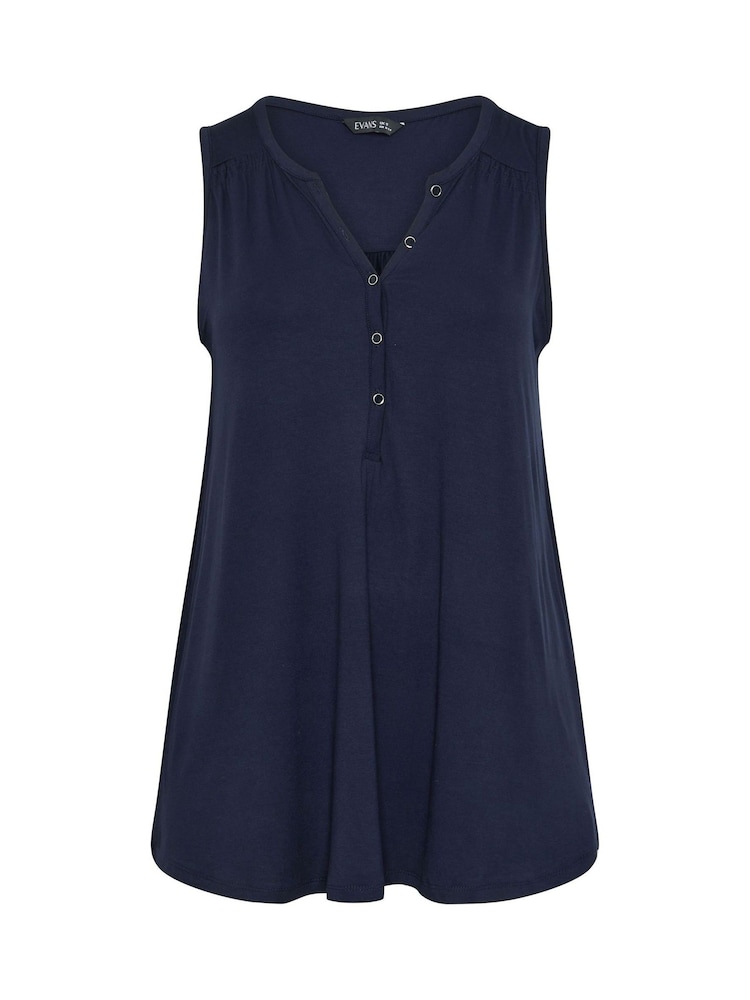 Evans Blue Jersey Sleeveless Shirt - Image 5 of 5 Evans Blue Jersey Sleeveless Shirt - Image 5 of 5