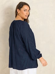 Evans Blue Embroidered Boho Blouse - Image 4 of 6