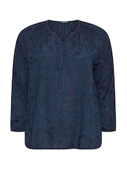 Evans Blue Embroidered Boho Blouse - Image 6 of 6