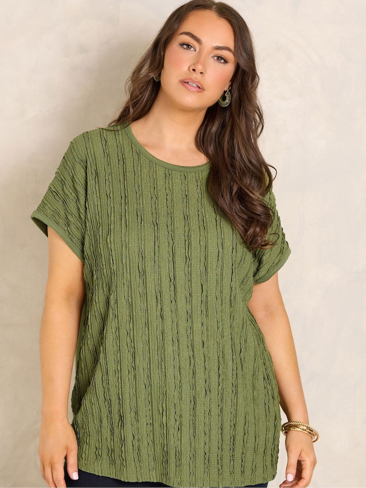 Evans Green Textured Front Top - Image 1 of 5 Evans Green Textured Front Top - Image 1 of 5