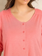 Evans Pink Slub Button Through Top - Image 4 of 5
