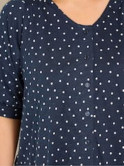 Evans Blue Slub Button Through Top - Image 4 of 5