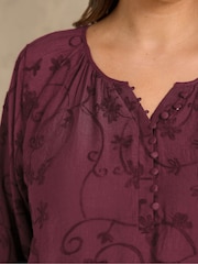 Evans Red Embroidered Boho Blouse - Image 4 of 5
