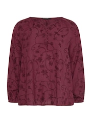 Evans Red Embroidered Boho Blouse - Image 5 of 5