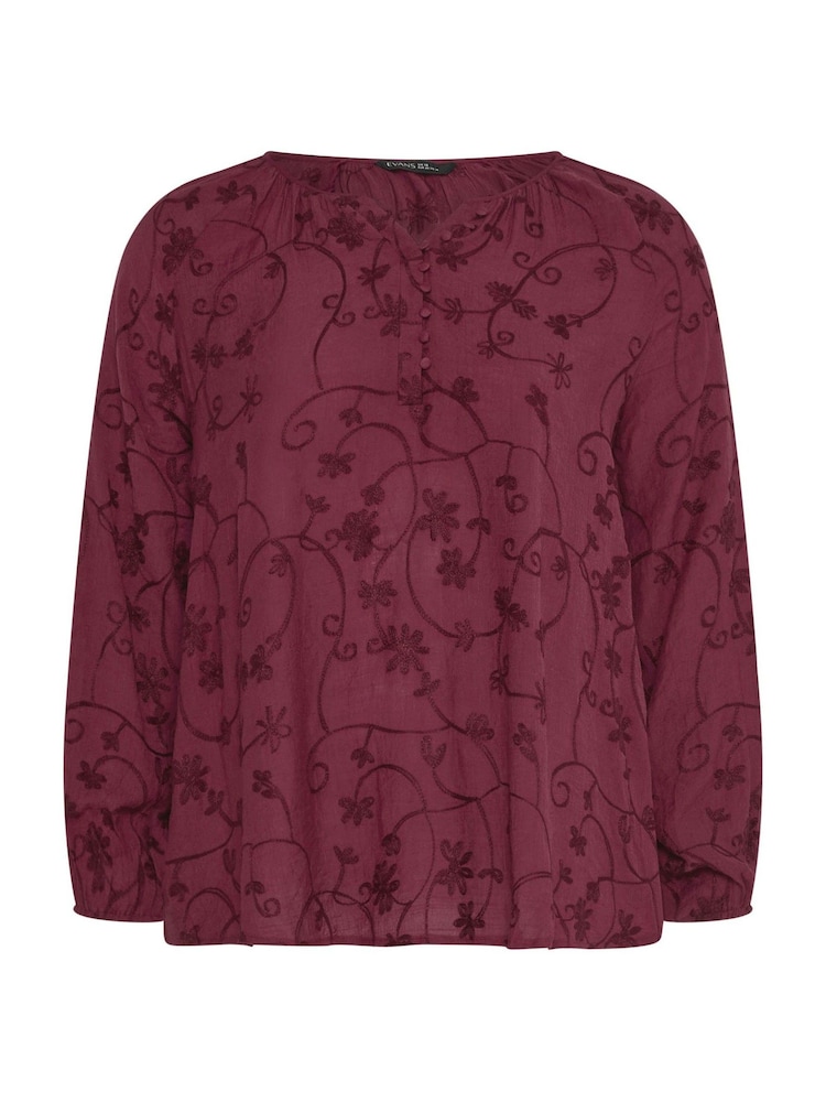 Evans Red Embroidered Boho Blouse - Image 5 of 5