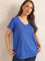 Evans Blue Slub Jersey T-Shirt - Image 1 of 5