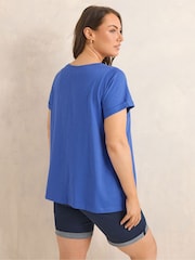Evans Blue Slub Jersey T-Shirt - Image 3 of 5