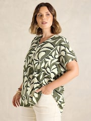 Evans Khaki Green V-Neck Shell Top - Image 1 of 5