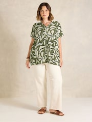 Evans Khaki Green V-Neck Shell Top - Image 2 of 5