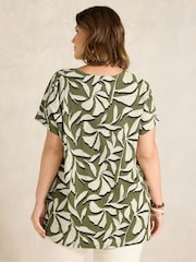 Evans Khaki Green V-Neck Shell Top - Image 3 of 5