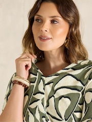 Evans Khaki Green V-Neck Shell Top - Image 4 of 5