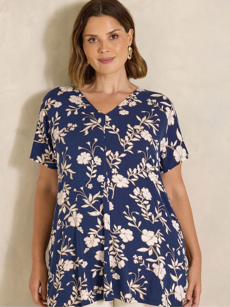 Evans Brown V-Neck Shell Top - Image 1 of 5 Evans Brown V-Neck Shell Top - Image 1 of 5
