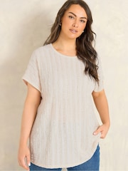 Evans Cream Textured Front Top - Image 1 of 5