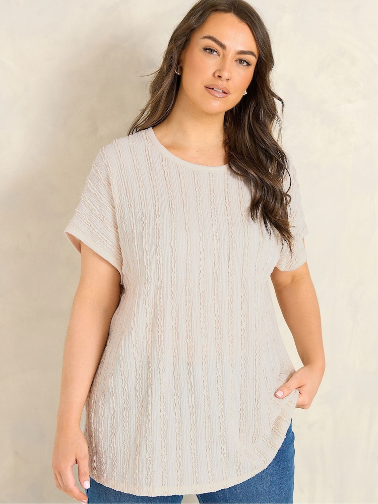 Evans Cream Textured Front Top - Image 1 of 5 Evans Cream Textured Front Top - Image 1 of 5