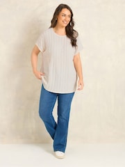 Evans Cream Textured Front Top - Image 2 of 5