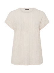 Evans Cream Textured Front Top - Image 5 of 5