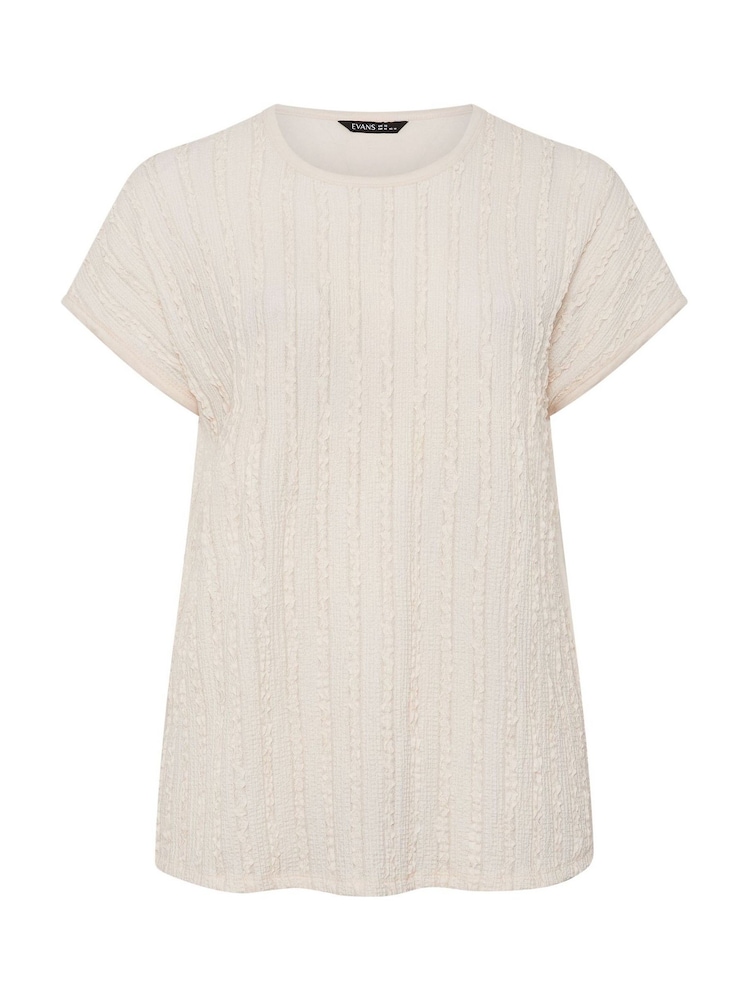 Evans Cream Textured Front Top - Image 5 of 5 Evans Cream Textured Front Top - Image 5 of 5