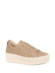 Gabor Natural Daria Woven Flatform Trainers - Image 1 of 5
