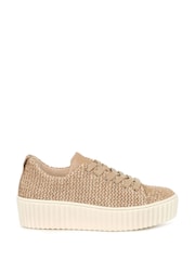 Gabor Natural Daria Woven Flatform Trainers - Image 2 of 5