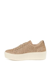 Gabor Natural Daria Woven Flatform Trainers - Image 3 of 5