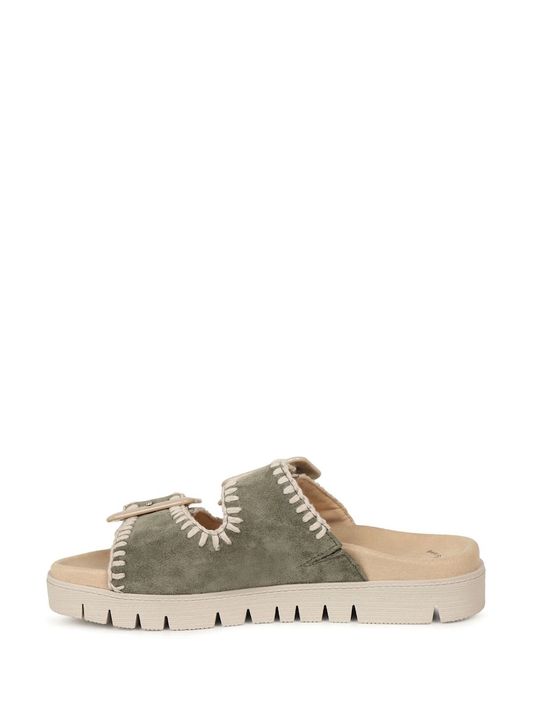 Gabor Green Elspeth Buckle Mules - Image 2 of 5