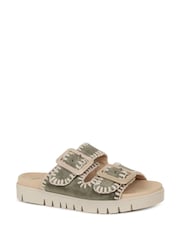 Gabor Green Elspeth Buckle Mules - Image 3 of 5