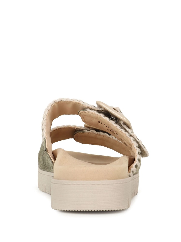 Gabor Green Elspeth Buckle Mules - Image 5 of 5