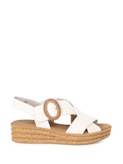 Gabor Cream Auckland Wedge Heeled Sandals - Image 2 of 5