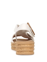 Gabor Cream Auckland Wedge Heeled Sandals - Image 3 of 5