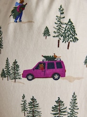 Joules Lyla Pink Jonty Long Sleeve Jersey Cotton Pyjama Set - Image 5 of 10