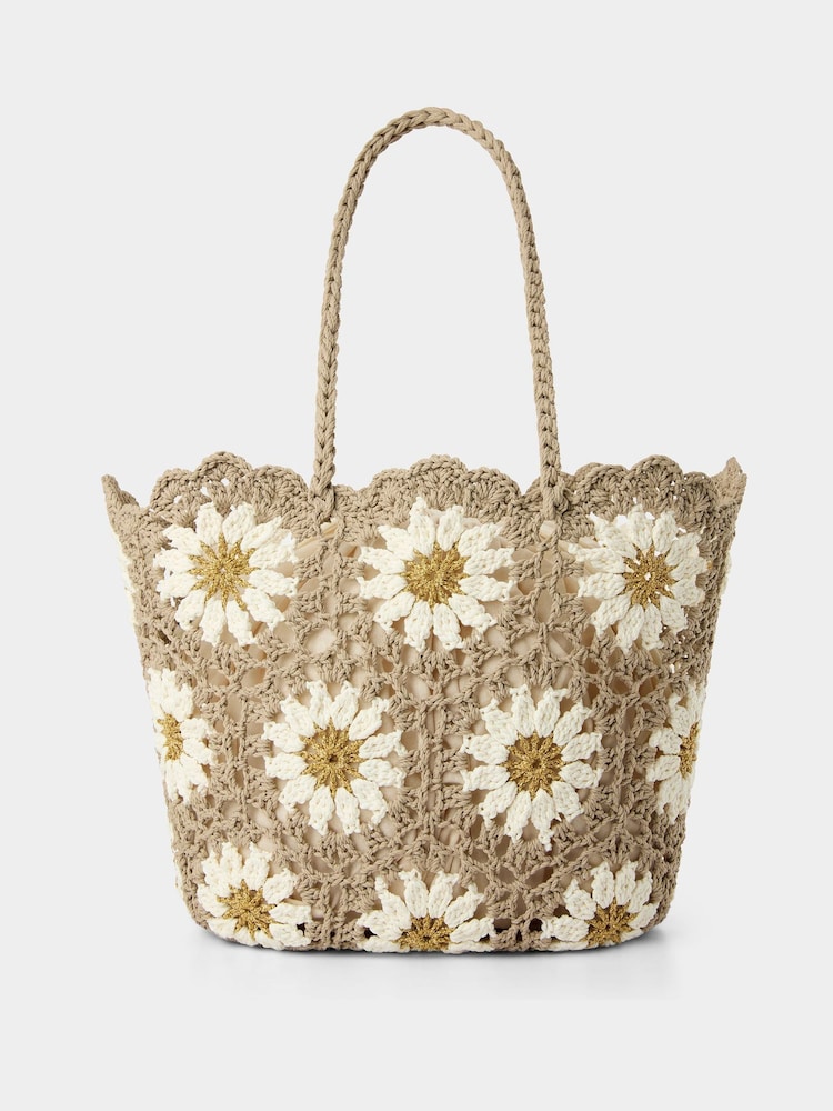 Joe Browns Brown Daisy's Crochet Handbag - Image 2 of 5 Joe Browns Brown Daisy's Crochet Handbag - Image 2 of 5