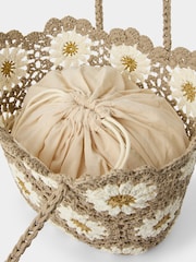 Joe Browns Brown Daisy's Crochet Handbag - Image 5 of 5