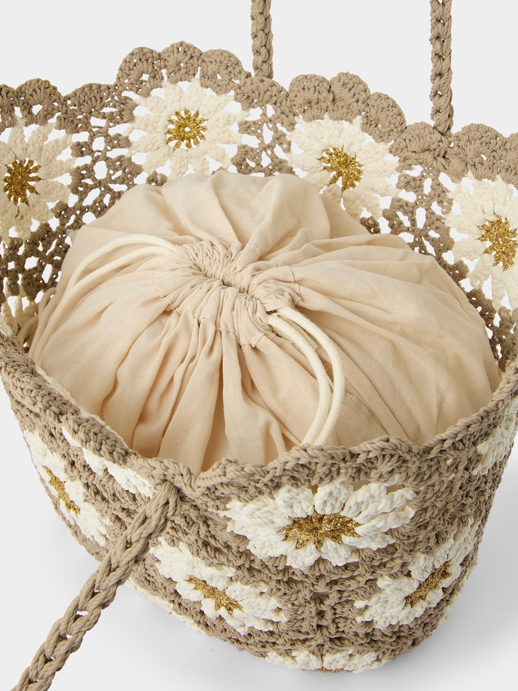 Joe Browns Brown Daisy's Crochet Handbag - Image 5 of 5 Joe Browns Brown Daisy's Crochet Handbag - Image 5 of 5