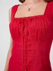 אדום - Joe Browns Linen Blend Summer Top - תמונה 2 מתוך 5