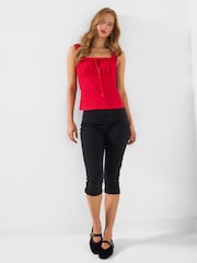 אדום - Joe Browns Linen Blend Summer Top - תמונה 3 מתוך 5