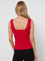 אדום - Joe Browns Linen Blend Summer Top - תמונה 4 מתוך 5