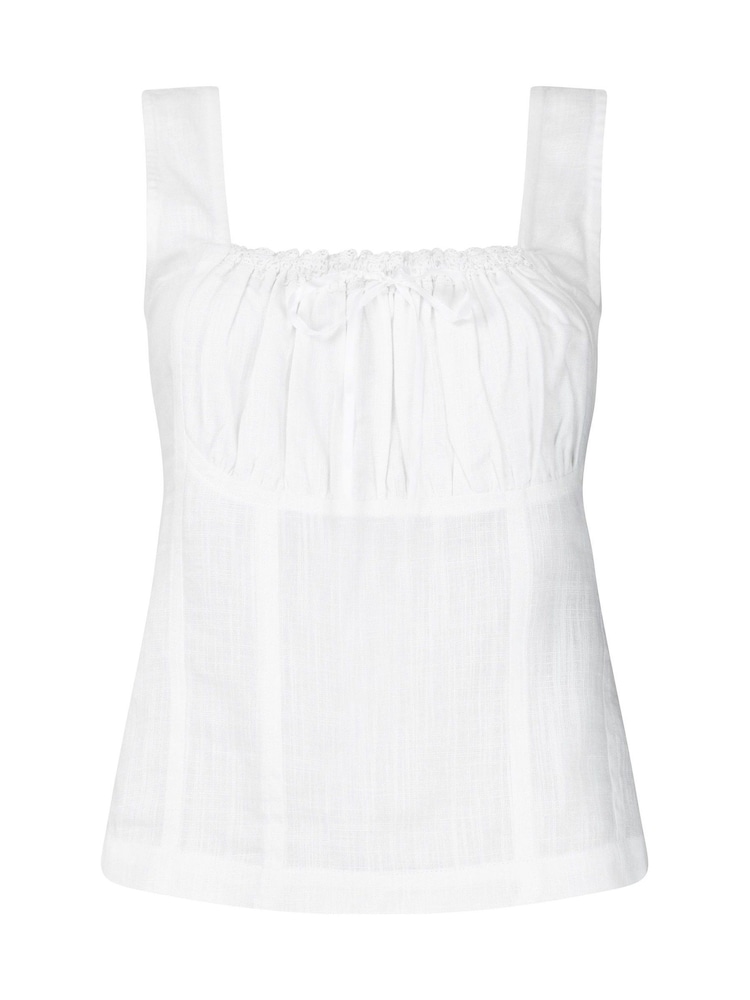 לבן - Joe Browns Linen Blend Summer Top - תמונה 5 מתוך 5