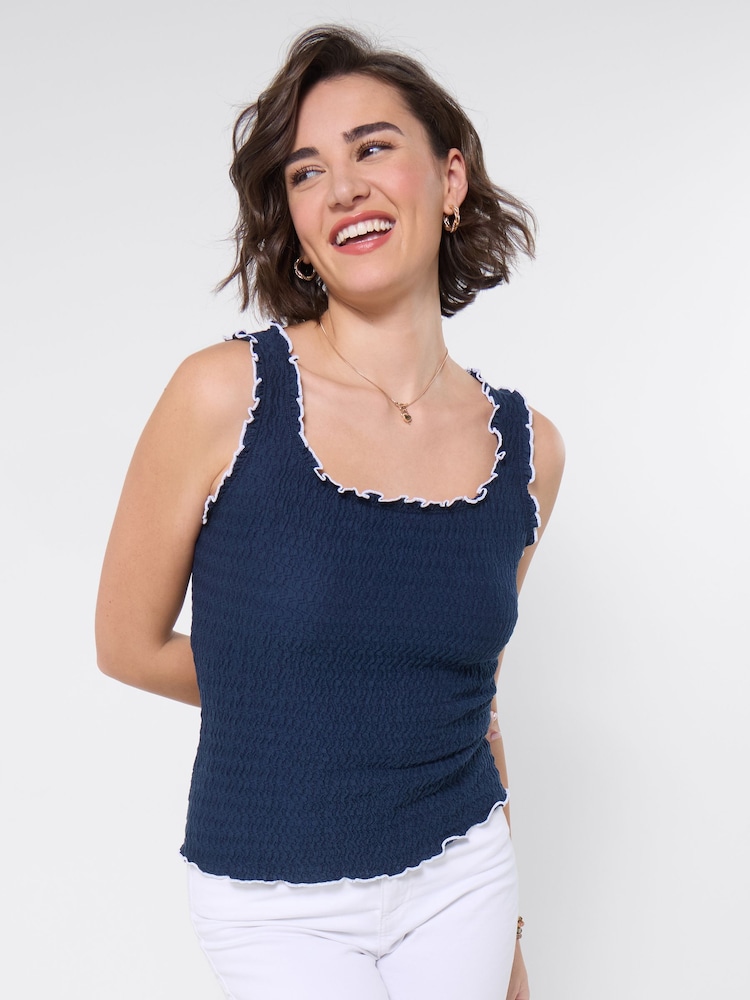Joe Browns Blue Amelie Textured Vest - Image 1 of 5