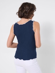 Joe Browns Blue Amelie Textured Vest - Image 4 of 5