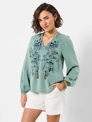 Joe Browns Blue All In The Details Embroidered Top - Image 1 of 5