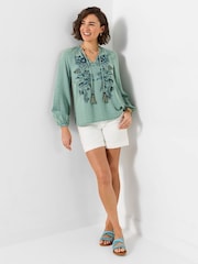 Joe Browns Blue All In The Details Embroidered Top - Image 4 of 5